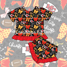 Load image into Gallery viewer, KC Remi Ruffle Black Leopard Set Cheetah
